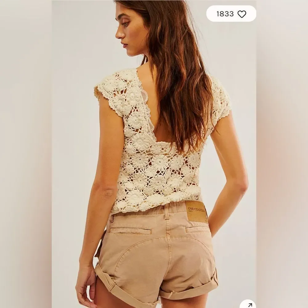 Free People One Teaspoon Dark Khaki Cadet Bandit Low-waist Short NWT Size 30